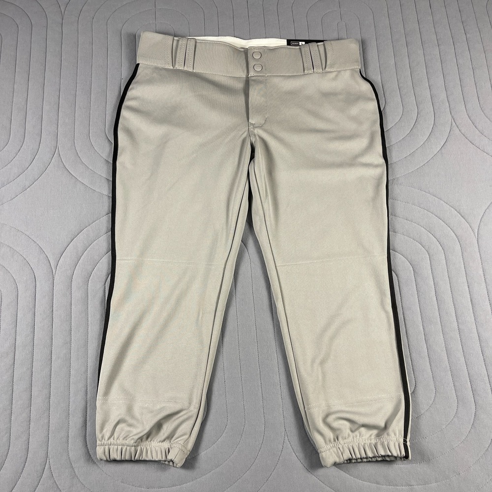 Champro Women's Fastpitch Softball Pants Size L Gray Black Piping BP11P - NWT